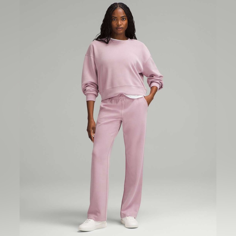 Lululemon Perfectly Oversized Crop Crew Softstreme size 12 Rose Blush RSBL